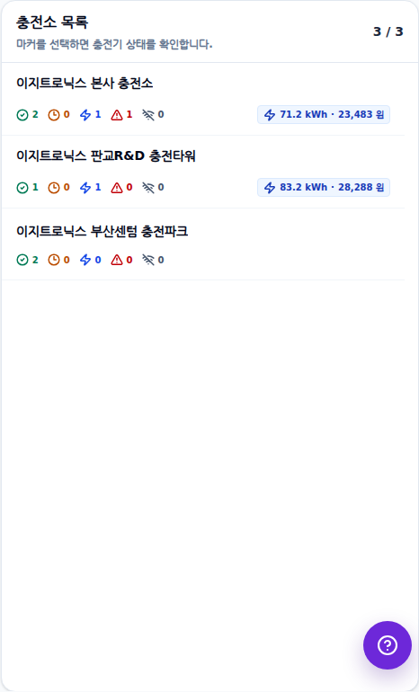 충전소 목록